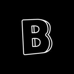 B logo vector illustration. Isolated on a black background