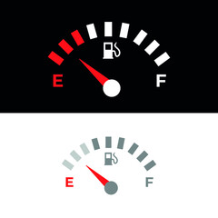 Fuel gauge vector for your design. Full and empty signs.