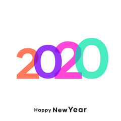Happy New Year 2020 design concept isolated on a background. Logo design with text for card, brochure, template, banner, calendar, invitation. Vector illustration