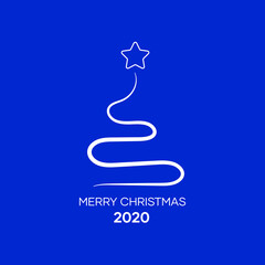 Fototapeta na wymiar 2020 text design. Collection of Merry christmas and happy holidays. Vector illustration. Isolated on bblue background.