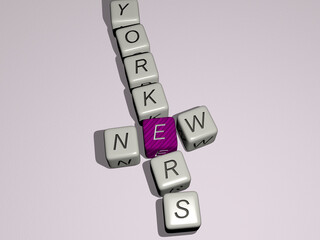 combination of NEW YORKERS built by cubic letters from the top perspective, excellent for the concept presentation. background and illustration