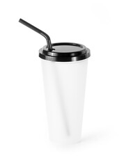 empty cup of coffee on a white background.