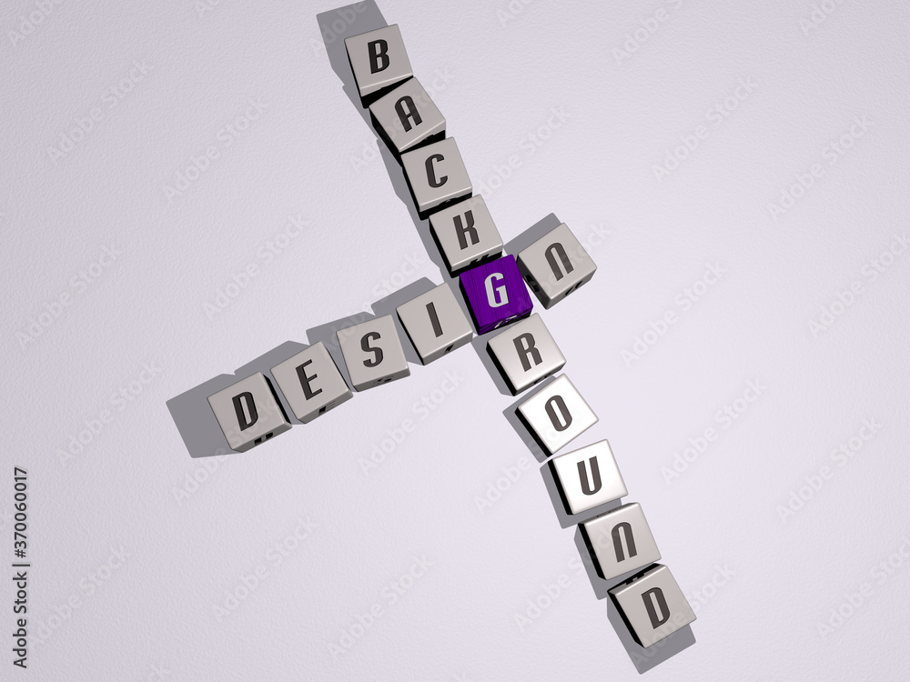 Poster design background combined by dice letters and color crossing for the related meanings of the concep