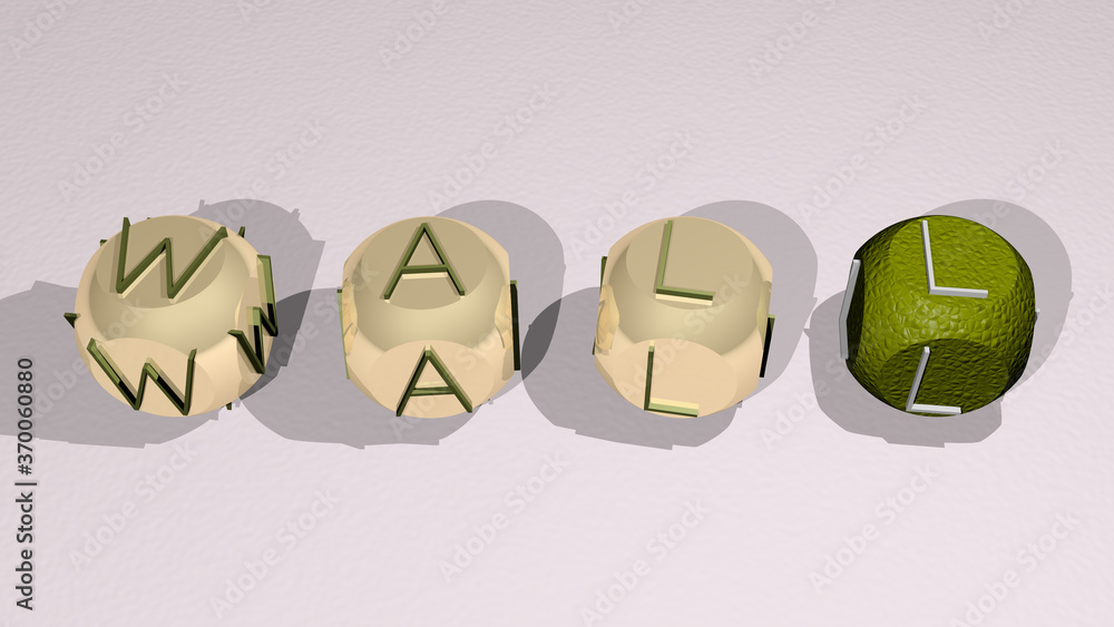 Poster wall combined by dice letters and color crossing for the related meanings of the concept. background