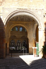 Close-up of the facade palace, Alhambra, Granada, Andalusia, Spain.