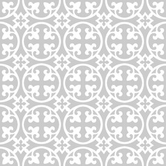 Curved fleur de lis and circle diamond pattern seamless repeat background