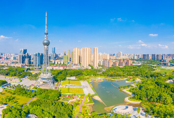 Fototapeta premium Zdjęcia lotnicze Wenhua Park, Foshan City, prowincja Guangdong, Chiny