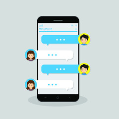 Cell Phone Chat Vector Illustrator
