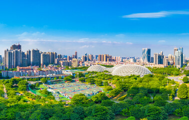 Fototapeta na wymiar Aerial photos of Wenhua Park, Foshan City, Guangdong Province, China