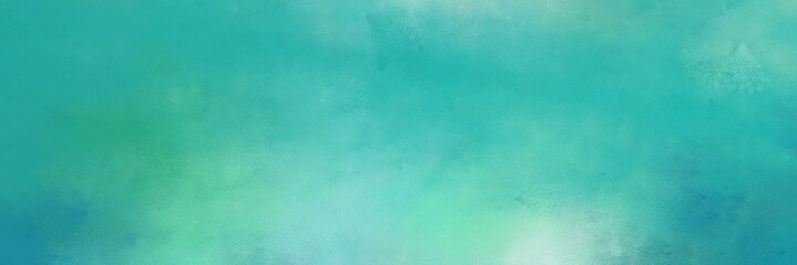 beautiful vintage abstract painted background with light sea green and medium aqua marine colors and space for text or image. can be used as horizontal background graphic