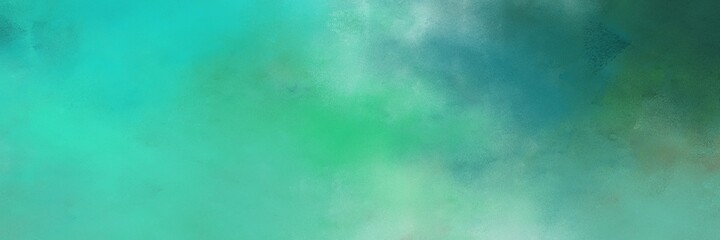 beautiful abstract painting background graphic with medium aqua marine and light sea green colors and space for text or image. can be used as postcard or poster