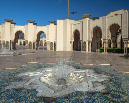 Casablanca, Morocco. Square near the Hassan II Mosque.
