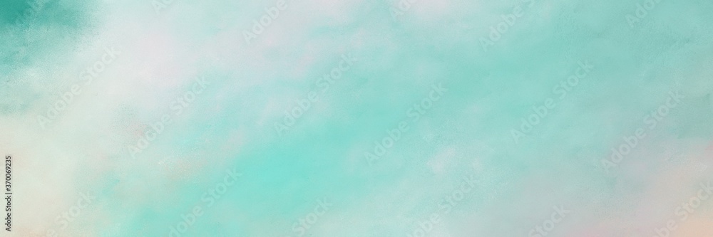 Aufkleber awesome abstract painting background texture with pastel blue, light gray and medium aqua marine colors and space for text or image. can be used as horizontal header or banner orientation