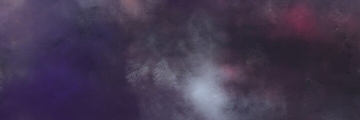beautiful very dark violet, dark gray and old lavender colored vintage abstract painted background with space for text or image. can be used as horizontal header or banner orientation