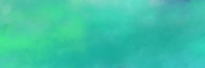 stunning light sea green, medium aqua marine and medium turquoise colored vintage abstract painted background with space for text or image. can be used as header or banner