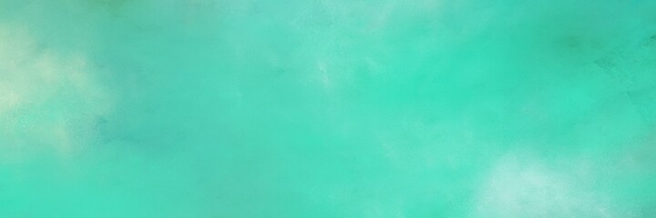 stunning medium turquoise, sky blue and powder blue color background with space for text or image. vintage texture, distressed old textured painted design. can be used as header or banner