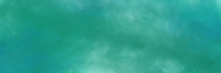 decorative blue chill and dark cyan colored vintage abstract painted background with space for text or image. can be used as horizontal header or banner orientation