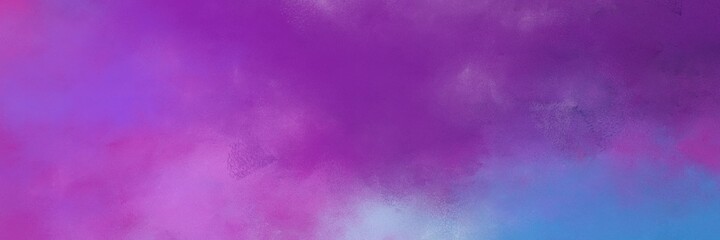 beautiful moderate violet, light pastel purple and medium orchid colored vintage abstract painted background with space for text or image. can be used as horizontal header or banner orientation