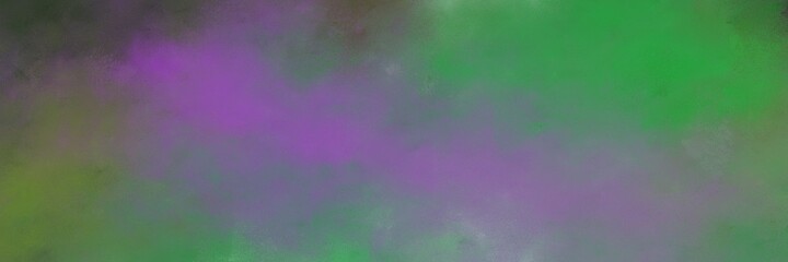 awesome vintage abstract painted background with dim gray, antique fuchsia and sea green colors and space for text or image. can be used as horizontal header or banner orientation