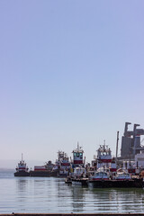 Fototapeta premium Cranes and shipping near the Port of San Francisco