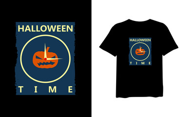 Halloween time, T Shirt Design For Print and high quality Graphic, Vector, illustration for halloween tees design