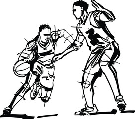Fototapeta na wymiar vector illustration of a basketball players