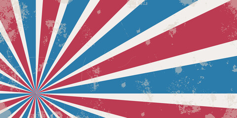 Red and Blue Rays Vintage Background