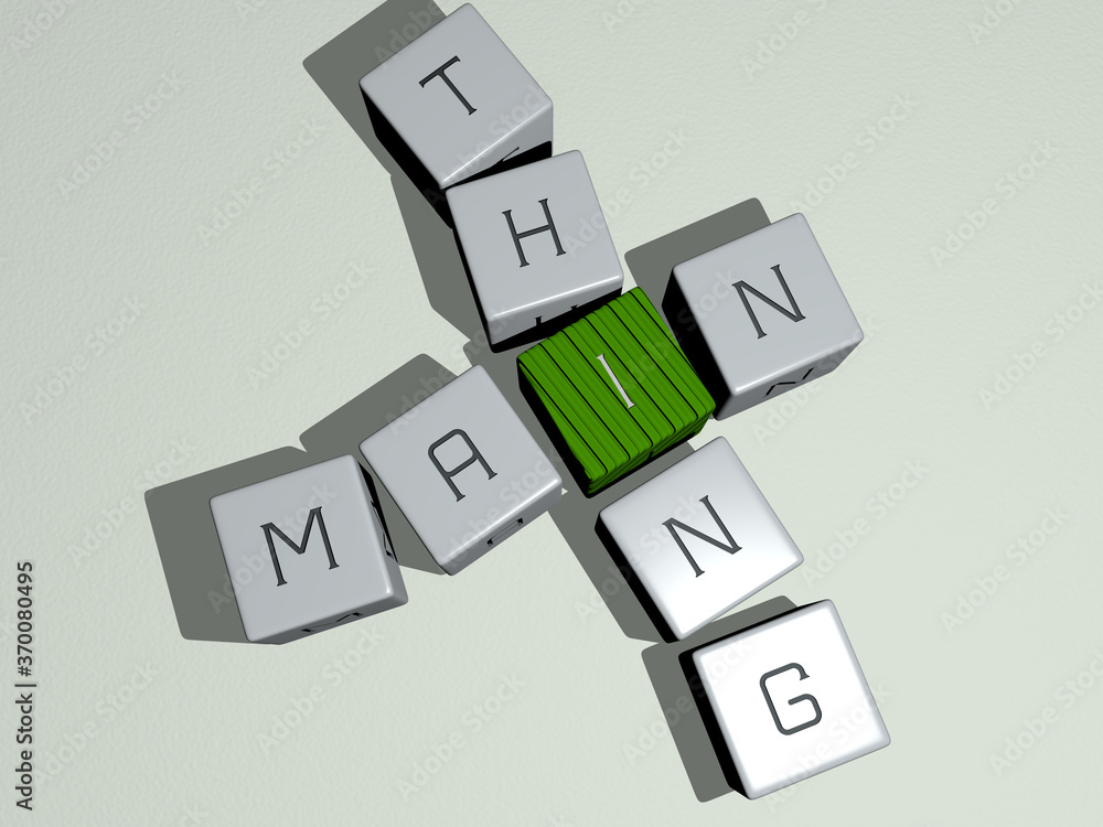 Poster combination of main thing built by cubic letters from the top perspective, excellent for the concept