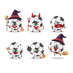 Halloween expression emoticons with cartoon character of soccer ball