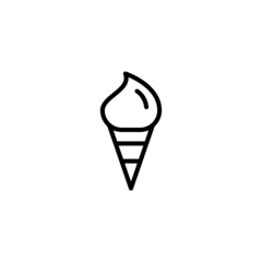 Ice Cream  in black line style icon, style isolated on white background