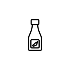 Sauce icon  in black line style icon, style isolated on white background