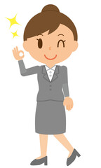 キャリアウーマン　OKサイン