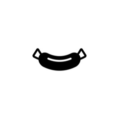 Sausage icon in black flat glyph, filled style isolated on white background