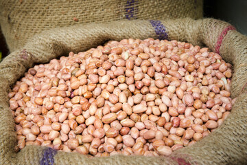 Fototapeta premium Dried lentils for sale at a spice market in India