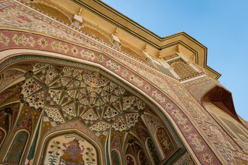 Archway detail at Amber Fort in Jaipur, India