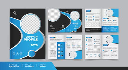 8 pages company business brochure design use for multipurpose business promotion