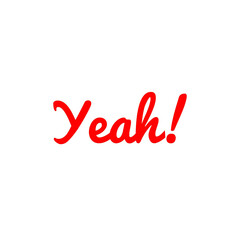 ''Yeah'' red sign vector