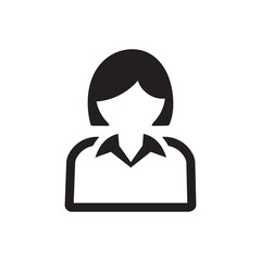 Businesswoman user icon black vector illustration