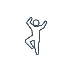 Dancer dancing icon line. Element of walking and running people Warming up Trendy flat from activities collection for web. mobile graphic design. Vector illustration Design on white background EPS10
