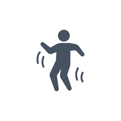Dancer dancing icon solid. Human figure in dance pose. Energetic person celebrating happiness. Trendy flat from activities collection. Vector illustration Design on white background EPS 10
