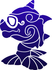 cartoon fish with a fish