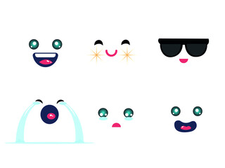 Set Cartoon Eye In Vector High quality original trendy vector set of cartoon eyes and mouth