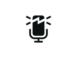Retro Microphone icon. mic outline and solid vector illustration, linear pictogram isolated on white.Suitable for website design, logo, app, template, and ui