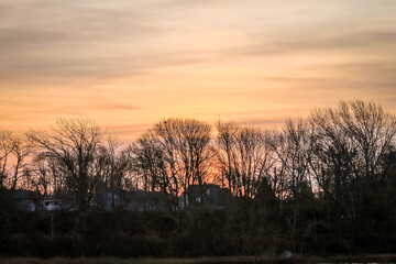 Sunrise over the Newport River from the Naval War College in Newport, RI