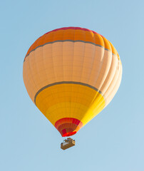 Fototapeta premium Hot air balloons profiled on clear blue sky, in Cappadocia, Turkey