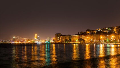 Fototapeta na wymiar Izmir city at night - Izmir, Turkey