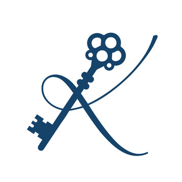 letter K logo vector "key" concept element icon and template