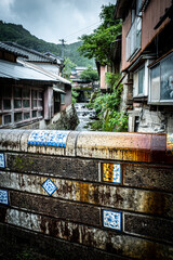 Landscape of the traditional Japanese porcelain pottery town of Hasami City in Nagasaki Prefecture