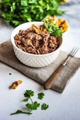 Georgian bean dish lobio with nuts