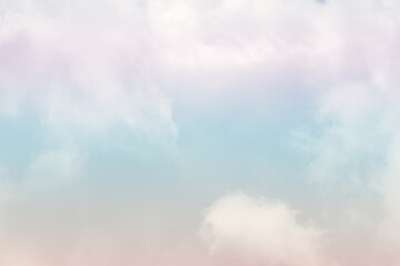 Beautiful sky and clouds in soft pastel color.Soft cloud in the sky background pastel tone.